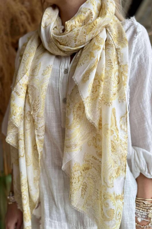Laundry B Paisley Scarf Ochre /5 =